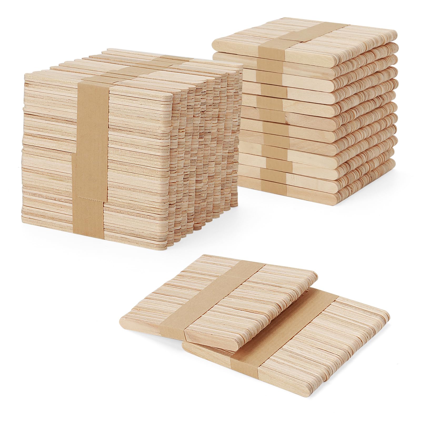 ZEONHAK 1200 PCS 4.5 Inch Birch Wood Craft Sticks, 114 x 10mm Lollipop Sticks for Crafts Arts DIY Decoration