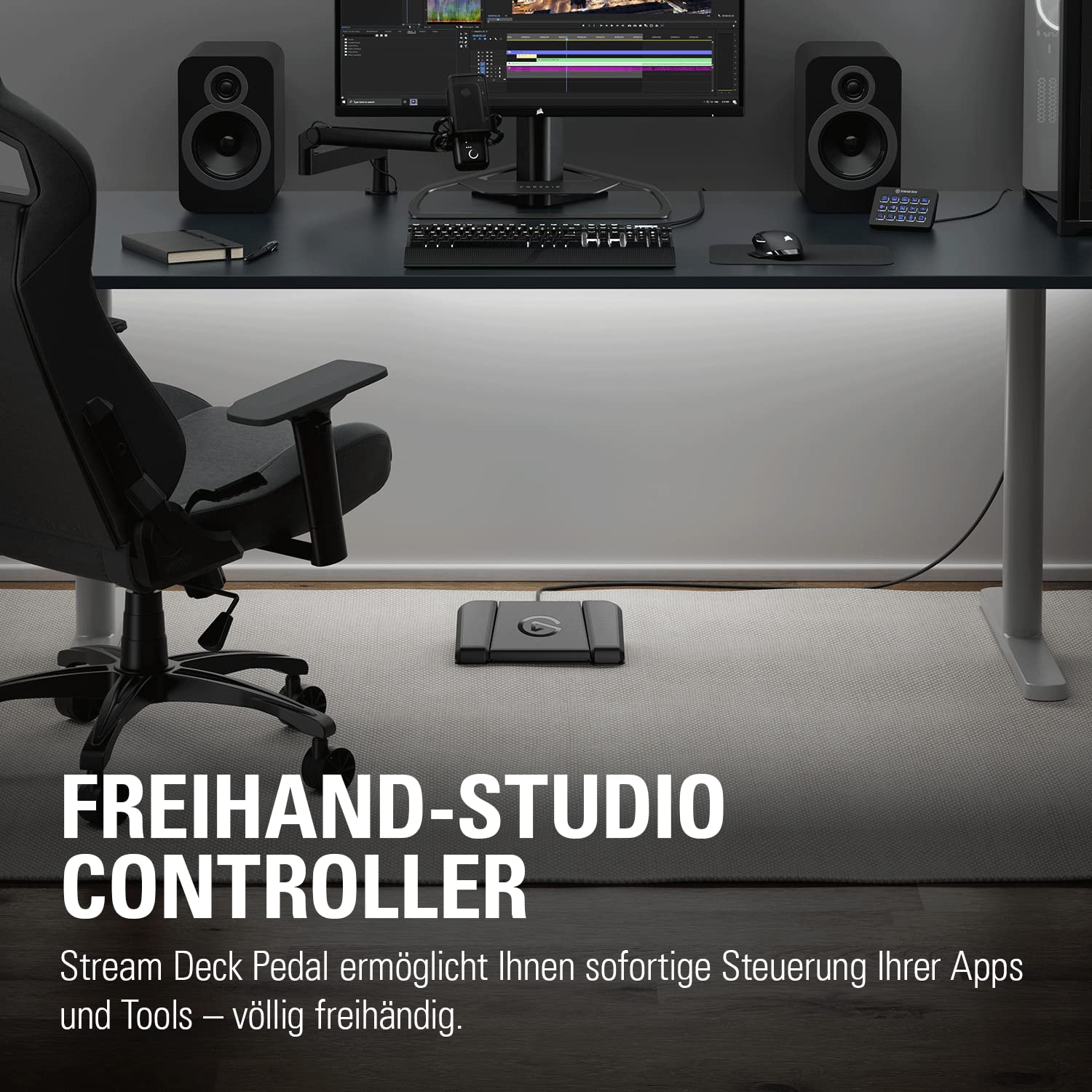 Elgato Stream Deck Pedal – Freihand-Studio-Controller, 3 Makro-Fußpedale, Auslösen von Aktionen in Apps und Software wie OBS, Twitch, YouTube und anderen, für Mac und PC 2