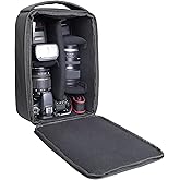 AYVANBER Roomy Camera Protective Bag Insert Waterproof Lens Pouch Shockproof DSLR SLR Carrying Case with Thicken Partition Padded Liner for Sony Canon Nikon Camera Flash Light & Accessories
