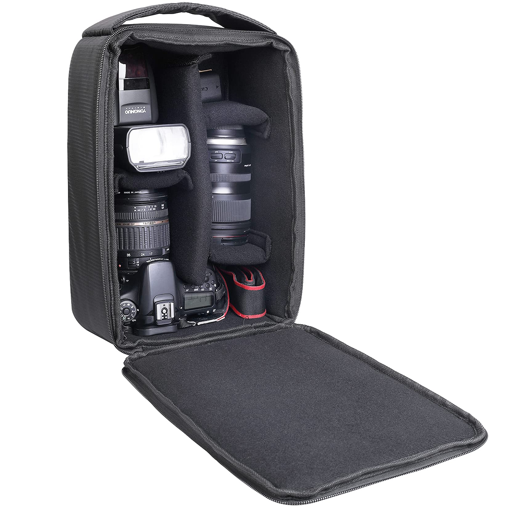 AYVANBER Roomy Camera Protective Bag Insert Waterproof Lens Pouch Shockproof DSLR SLR Carrying Case with Thicken Partition Padded Liner for Sony Canon Nikon Camera Flash Light & Accessories