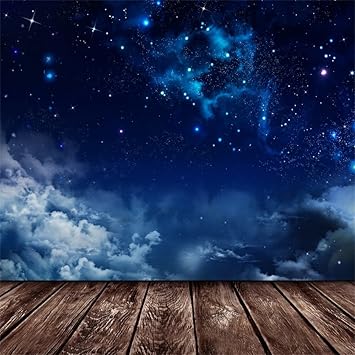 Amazoncom Leowefowa 5x5ft Twinkle Starry Night Backdrop Blue Sky