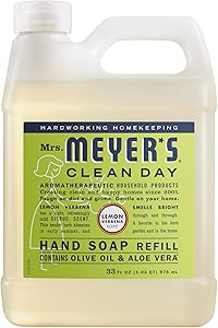 MRS. MEYER'S CLEAN DAY Hand Soap Refill, Lemon Verbena Scent, 33 Fl Oz Bottle