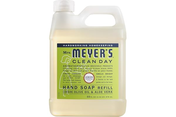 MRS. MEYER'S CLEAN DAY Hand Soap Refill, Lemon Verbena Scent, 33 Fl Oz Bottle