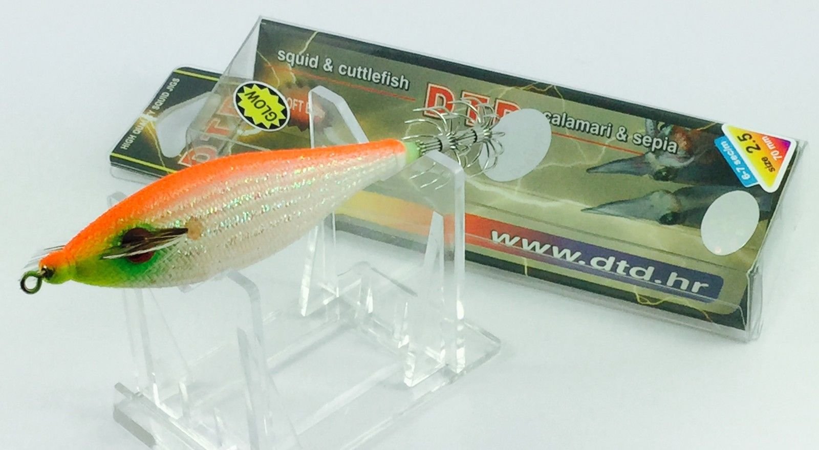 NEW 2015!!!AMAZING DTD SQUID & CUTTLEFISH JIG DIAMOND "GLAVOČ" 2.5, color RED