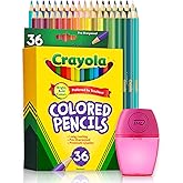 The Mega Deals Colored Pencils, 36 Assorted Colored Pencils for adult Coloring. Coloring Pencils with Sharpener for Home, School and Office (Gift Pack)