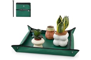 WISEPRO 29.5" X 29.5" Repotting Mat for Indoor Plants, Waterproof 600D Plant Repotting Mat with Snap Buttons and Hook-and-Loo