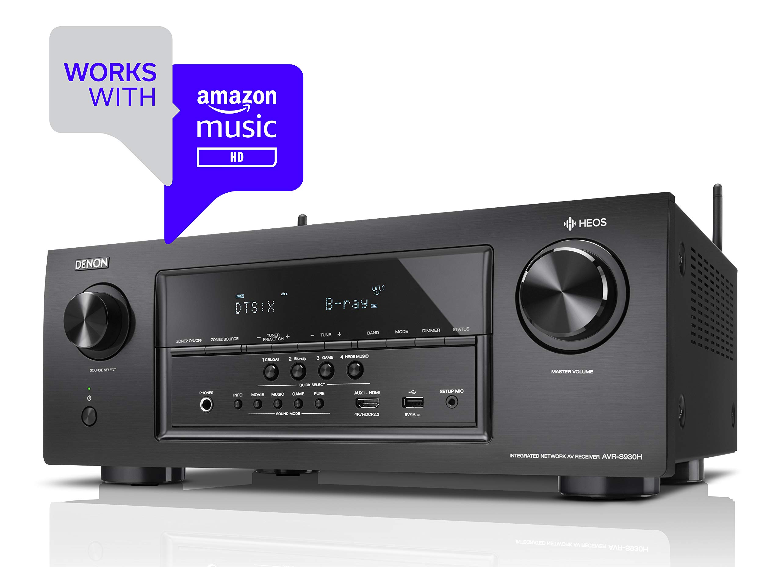 Denon AVRS930H 7.2 Channel AV Receiver with Builtin HEOS Wireless