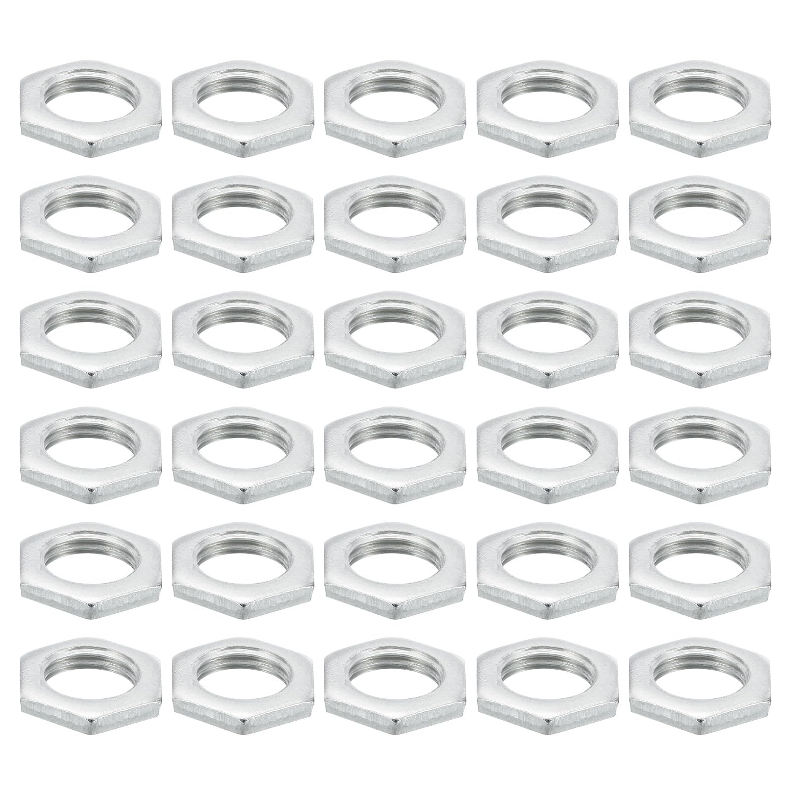 PATIKIL M10x1.0 Steel Hex Nuts, 60 Pack Metric Thread Zinc Plated Finished Hardware Nuts Screw Bolt Fasteners for Lamps Machinery Repair 2mm Height