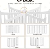 Yaheetech Wooden Dog Gate Indoor 4 Panels 202 cm L 91 cm H White view 7