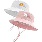 FURTALK Baby Sun Hat Smile Face Toddler Boys Girls Bucket Hat 0-5 Years Kids UPF 50+ Sun Protection Summer Hats