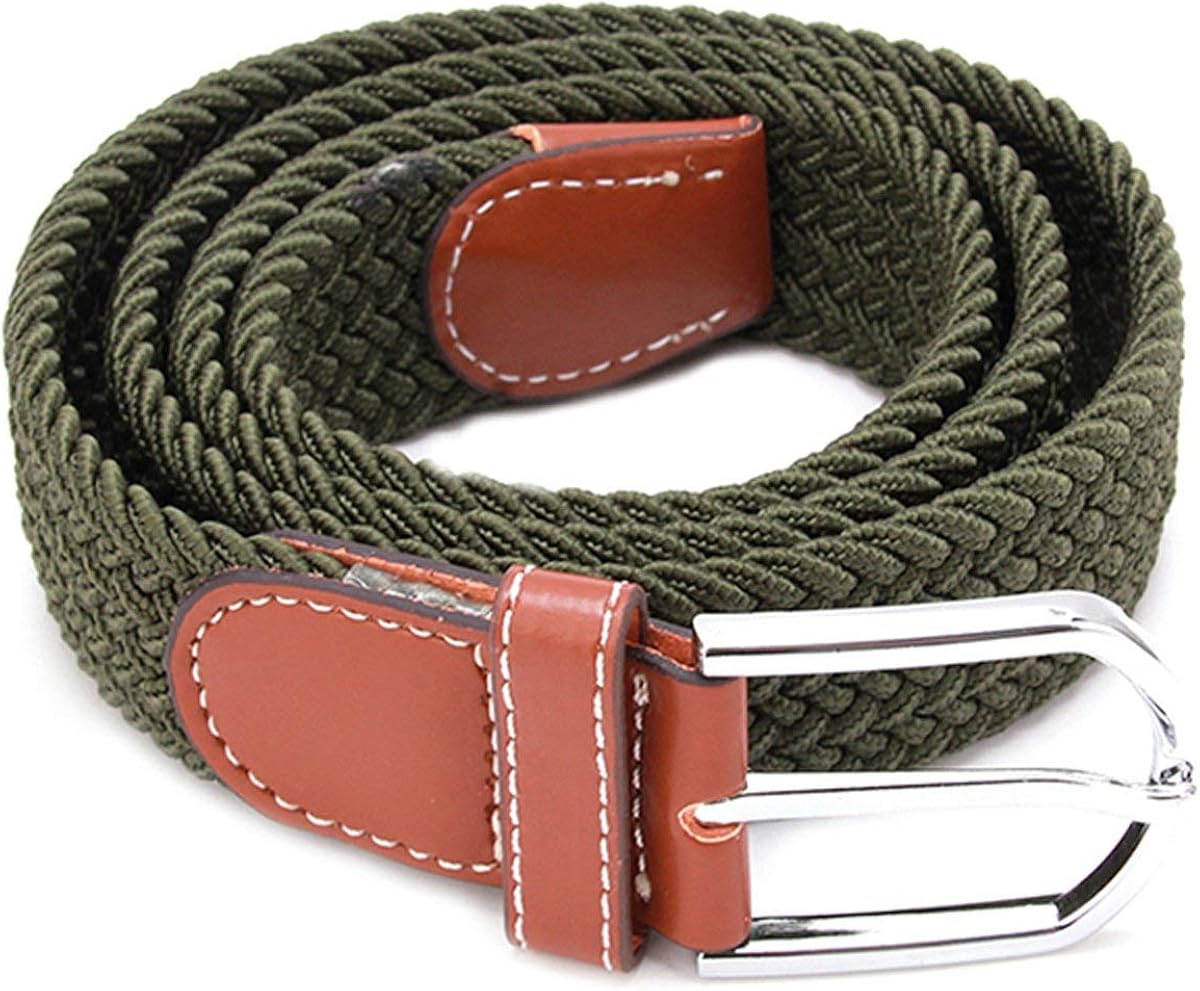 EJY Women Men Unisex Woven Stretch Belt for Trousers Summer Elastic