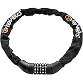 Via Velo Bike Chain Lock, 5-Digit Resettable Combination Heavy Duty Anti-Theft Bicycle Lock, 2.95 Ft Security Bike Locks for 