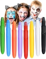 URAQT Face Paint Crayons Kit 8 Colors Non-Toxic Safe For Kids Adults