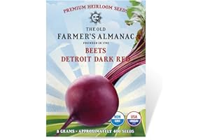 The Old Farmer's Almanac Heirloom Beet Seeds (Detroit Dark Red) - Approx 360 Seeds - Non-GMO, Open Pollinated, USA Origin