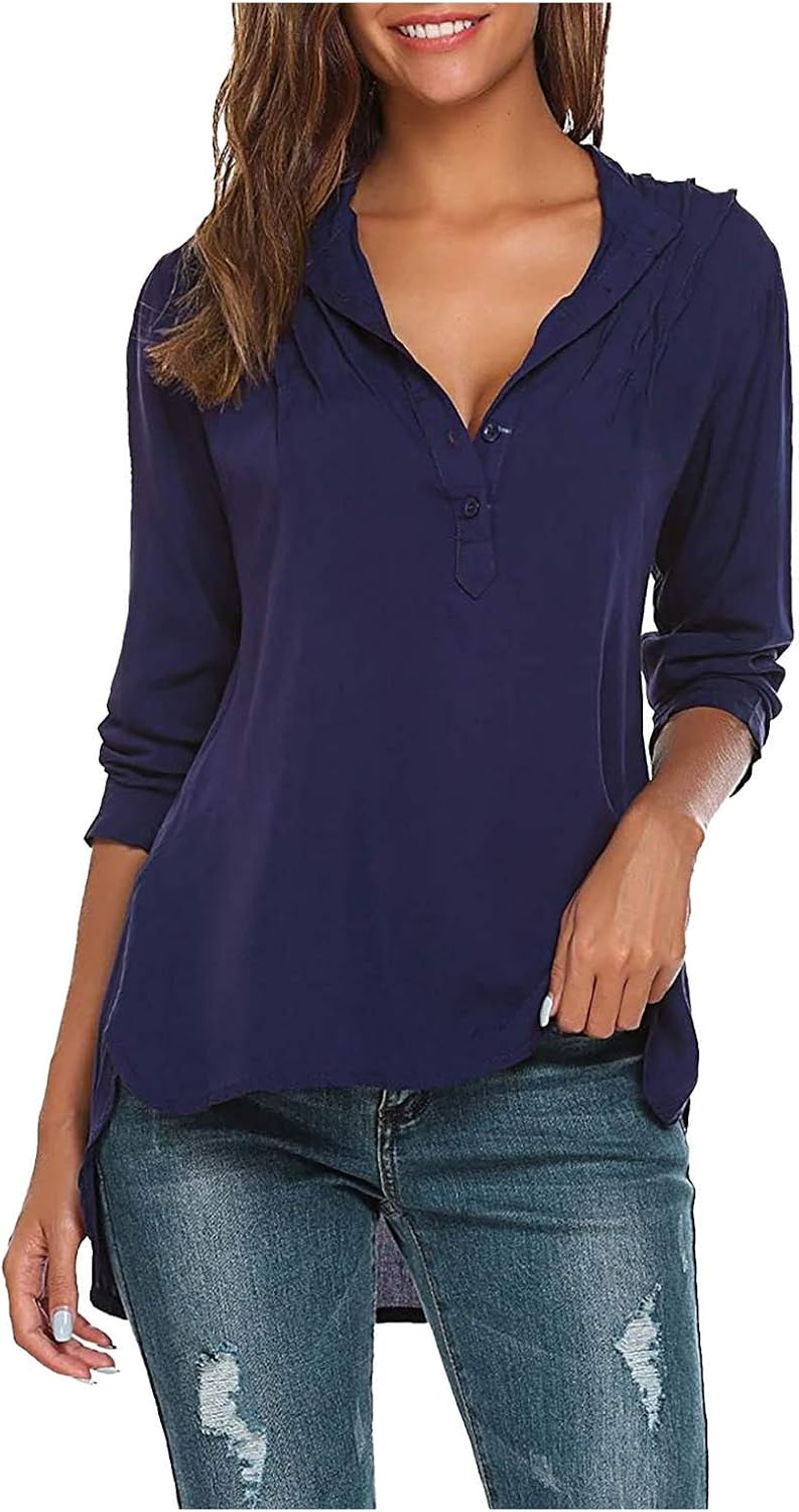 Camicia A Quadri Donna - Maniche Lunghe, Scollo A V, Bottoni, Tunica Elegante, Taglie S-XXL - Foto 5