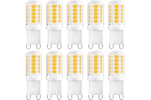 DiCUNO G9 LED Bulbs, 4W (40W Halogen Equivalent), 400lm, 3000K Warm White, 120V AC, Bi-pin G9 Ceramic Base LED Light Bulbs No