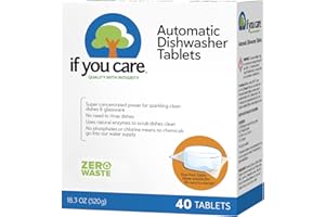 If You Care Dishwasher Tablets 40 Count - Powerful, Plant Based, Concentrated, Biodegradable, Natural Dish Cleaner Detergent, Dishwashing Soap Tabs