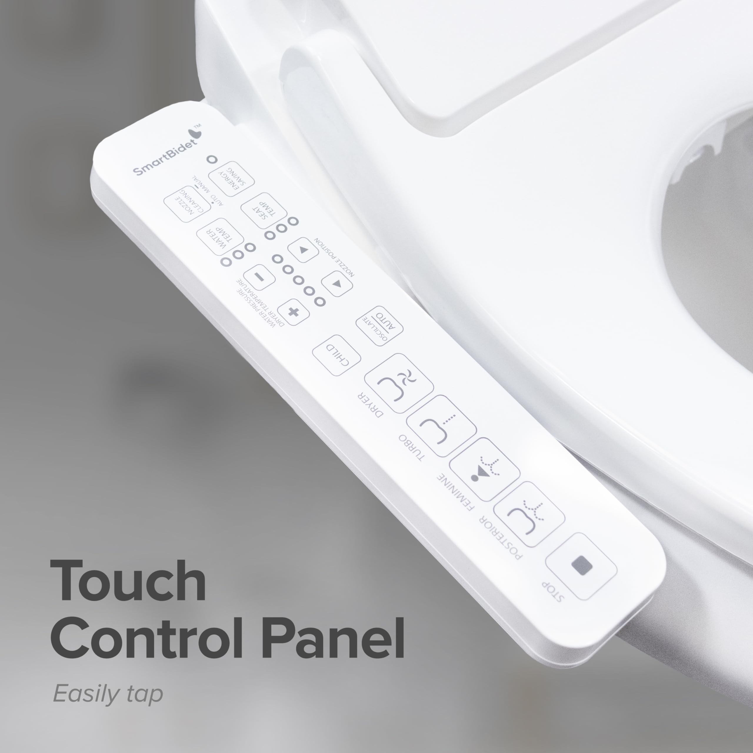 SmartBidet® SB-2600 Electric Smart Bidet™ Seat for Elongated - Electronic Heated Toilet Seat with Warm Air Dryer and Temperature Controlled Wash Functions (Unlimited Hot Water)