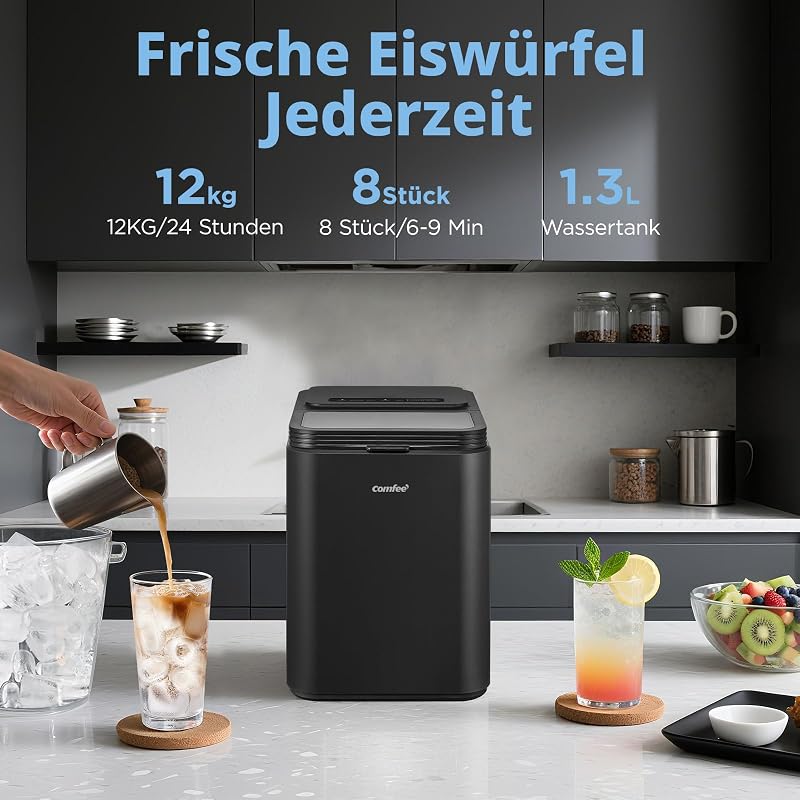 Eiswürfelmaschine, Ice maker, 12 kg/24 Std.,Selbstreinigungsfunktion