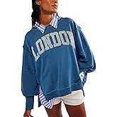 Foidiccx Womens Vintage Oversized Graphic Cute Crewneck Sweatshirt Y2k Loose Fit Aesthetic Retro Pullover Going Out Tops