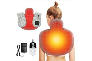 FLAOAITO Red Light Therapy for Body, Shoulder Heating Pad, 660nm&850nm Wearable Near Infrared Red Light Heated Therapy Belt for Neck,Shoulder,Back,Body, Adjustable Temperature LED Remote Control