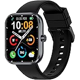 Smart Watch for Men Women, 1.83" HD Touchscreen Fitness Watch with Bluetooth Call&Message Notifications, 110+Sport Modes, 24/7 Heart Rate/Sleep Monitor, IP68 Waterproof Fitness Tracker, Deep Black
