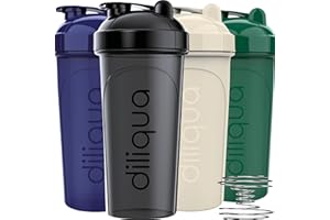 diliqua -4 PACK- 28 oz Shaker Bottles for Protein Mixes | BPA-Free & Dishwasher Safe | 4 large protein shaker bottle | Shaker Cups for protein shakes | Blender Shaker Bottle Pack