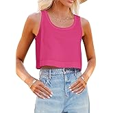 Aoysky Womens Cotton Crop Tops Casual Loose Tank Top Sleeveless Basic Cropped Athletic Yoga Workout Shirt