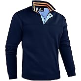 ZITY Mens Quarter Zip Pullover Fleece Lined Long Sleeve Casual Sweatshirts with Side Pockets
