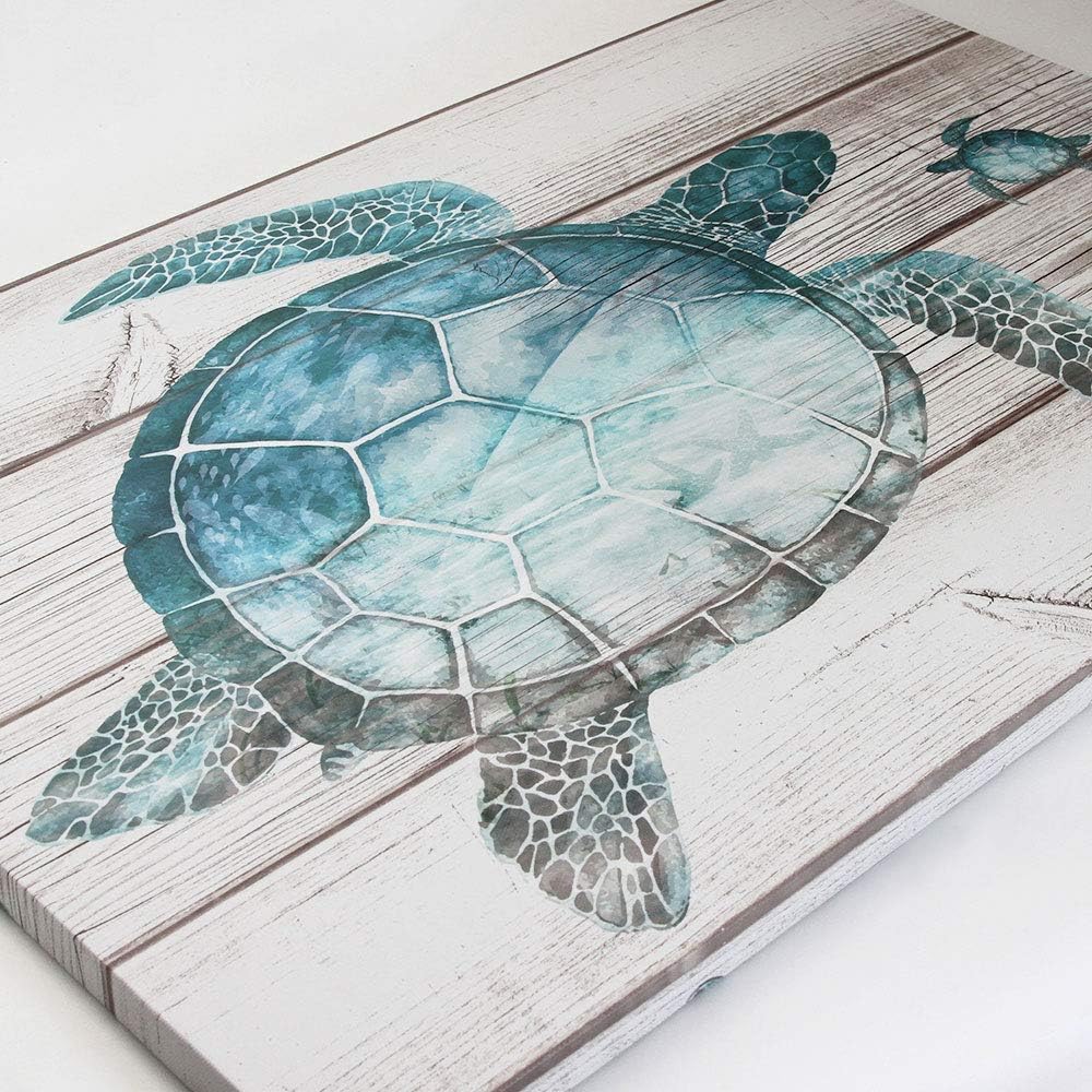 SUMGAR Sea Lift Art Prints Turquoise Sea Turtle Canvas Wall Art Ocean