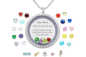 Veeshy Best Mom Mother Gift, Floating Charms Locket for Women