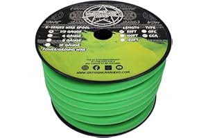 Sky High Car Audio E-Series CCA 1/0 Gauge - 50ft Spool (Green)