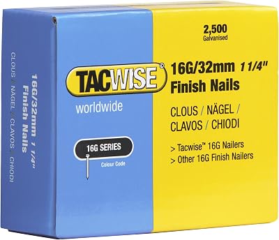 Tacwise 0294 16G 32mm Galvanised Finish Nails 2500 Pack Silver