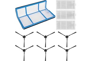 BlueStars Replacement Parts Filter Kit for Robotic Vacuum ILIFE V3 V3s V5 V5s V5s Pro Robot Vacuum Cleaner - 1 Primary Filter 3 HEPA Filter 6 Side Brushes - Pack of 10