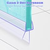 Sarmeley Shower Screen Door Seal Strip 4Pcs 4-7mm Glass Curved Straight 16mm view 7