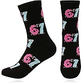 met-edianger Funny Trendy Meme 67 Six Seven Socks, I'm Not Sleeping Cotton Crew Socks Unique Gift for Him Her