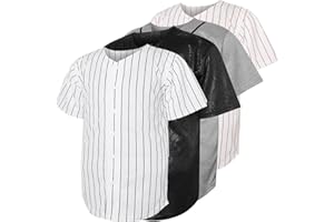 JKNAKN Blank Baseball Button Down Jersey Plain Short Sleeve Hipster Hip Hop T Shirts Jersey