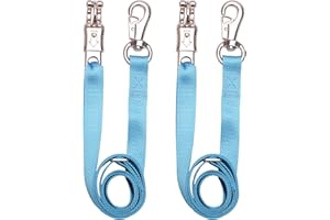 Loaged Adjustable Nylon Cross Tie （2 Pack）- with Panic Snap and Bull Snap - Adjusts from 44.5" to 78.3" (Hurricane Blue)