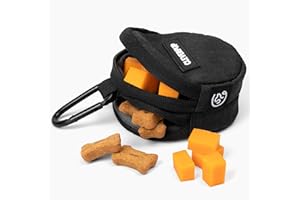 Cleverpup, Snackpack Double Insulated Dog Treat Pouch - Holds 1.5 Cups - Dog Training and Walks Snack Bag, Two Pockets for Dry or Wet Treats, Attaches to Leash, Belt, or Bag - Graphite