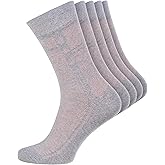 Duna Ultra Thin Breathable Lightweight Cotton Mens Dress Socks (5 pack) - Crew Length Socks size 5-7,7-9,9-11,11-13,13-15