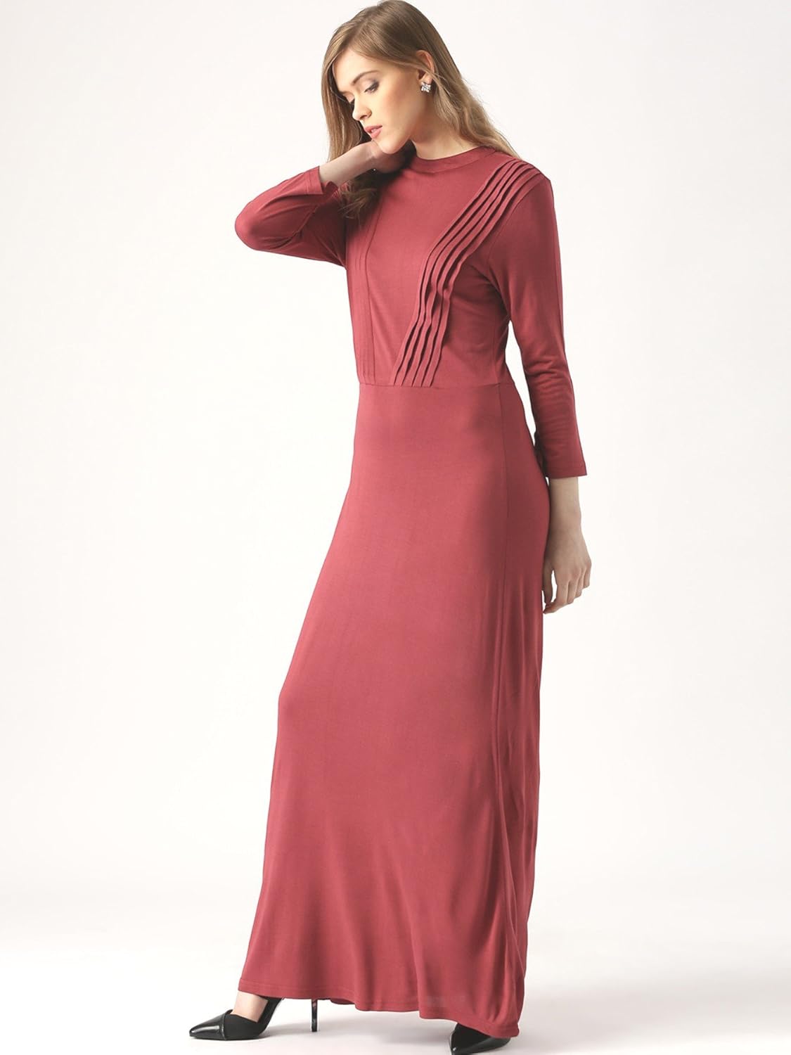 marie claire women's column dress (mc10258a--xs, maroon, x-small)