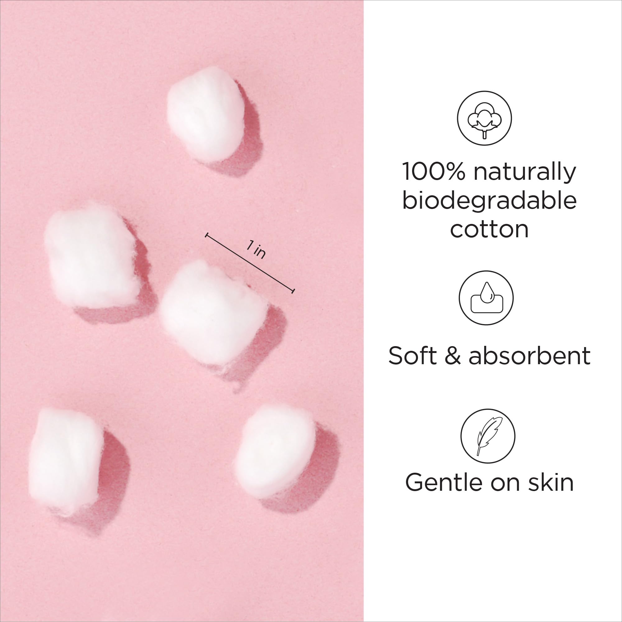 Diane 100% Pure Cotton Balls for Face, Makeup Removal, Nail Polish, Applying Lotion or Powder, First-Aid for Everyday Household Use, 100 Count