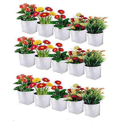 TRUST HUT (Pack of 15) UV Treated 600 GSM Poly Grow Bags for Home Terrace Vegetable Gardening Medium Size 20 X 20 X 35 cm for Growing Vegetables Chilli Okra Onion