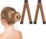 URAQT Hair Bun Maker 2Pcs Light Brown Plastic Easy Donut Fold Wrap DIY Styling
