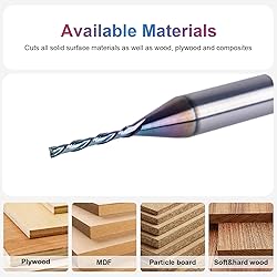 SpeTool 1/16 Inch Down Cut CNC Router Bits 1/4 Inch
