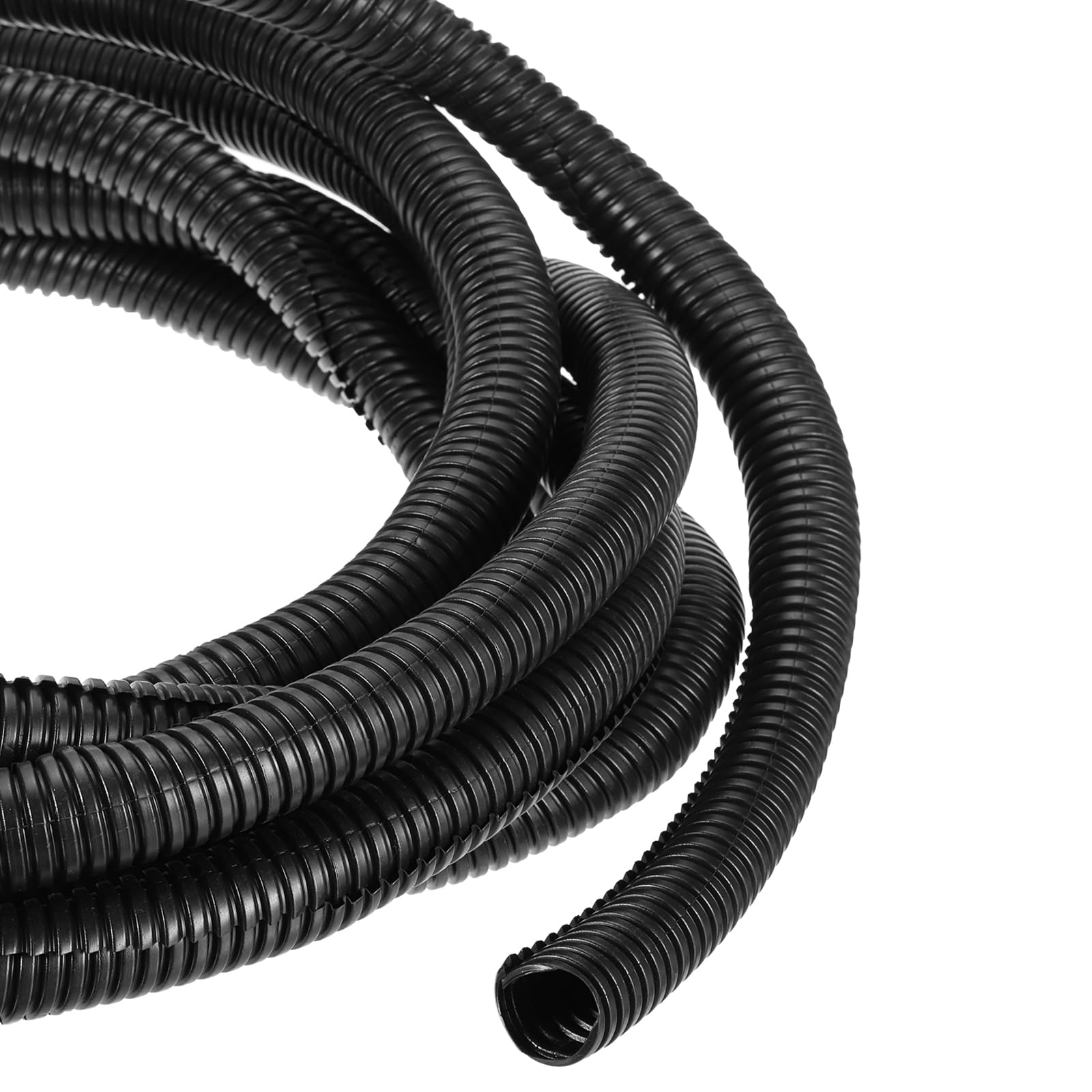 DMiotech 8m Wire Loom Split Tubing 19mm, Cord Protectors from Pet Flexible Conduit Cable Management for Office, Home, Garden, Black