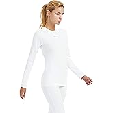 Women Cold Weather Thermal Shirt Fleece Lined Base Layer Crewneck Long Sleeve Undershirt Athletic Skiing Compression Tops