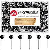 Yalis Push Pins Map Tacks 1/8-Inch Assorted Color Beads Head Map Marking Push Pins,500-count (Black)