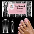 300 Pcs Toe Dual Nail Forms for Poly Extension Gel, EBANKU Toenail Dual Forms Reusable Full Cover Molds for French Tip Acrylic Toenails Pedicure for Salon & DIY at Home 15 Sizes