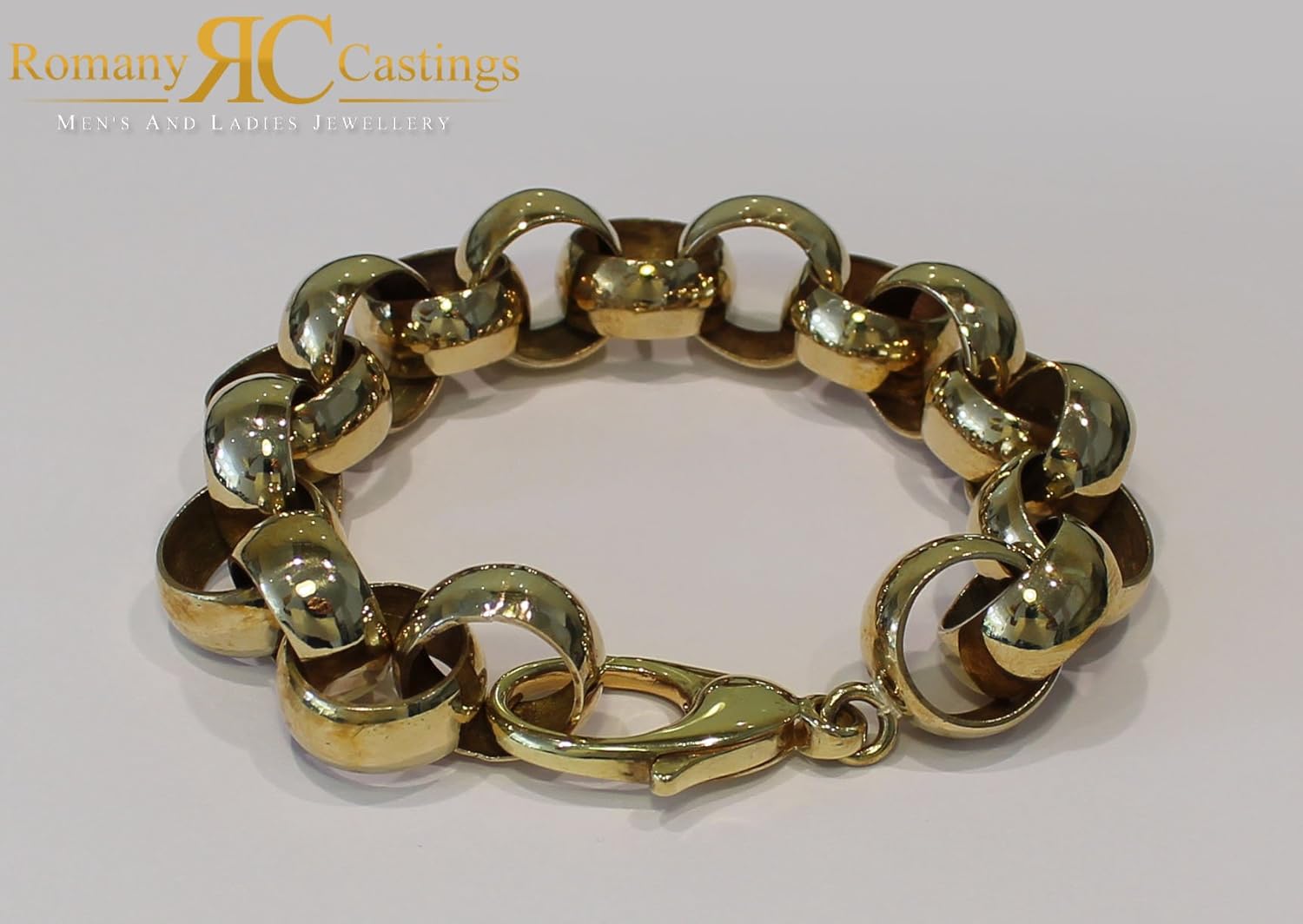 MEN'S 9.5 INCH Belcher Bracelet Cast in 925 Silver 84g Dipped in 9ct